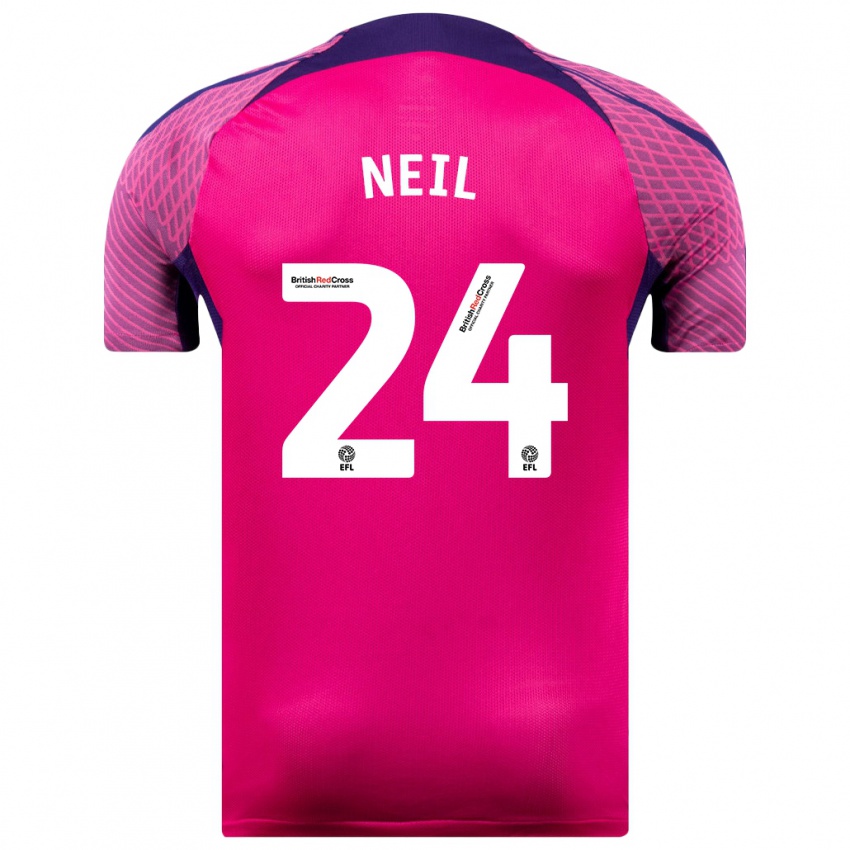 Hombre Camiseta Dan Neil #24 Morado 2ª Equipación 2023/24 La Camisa