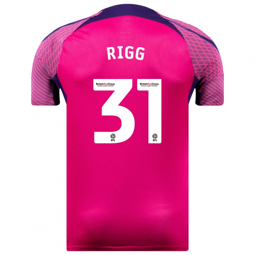 Hombre Camiseta Chris Rigg #31 Morado 2ª Equipación 2023/24 La Camisa