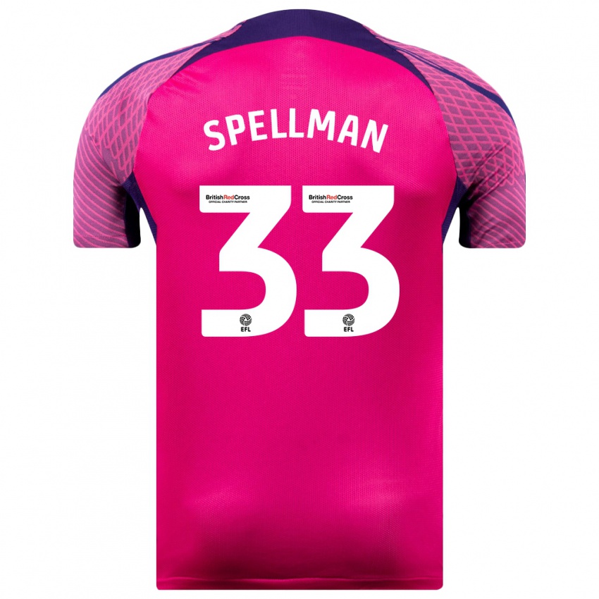 Hombre Camiseta Michael Spellman #33 Morado 2ª Equipación 2023/24 La Camisa