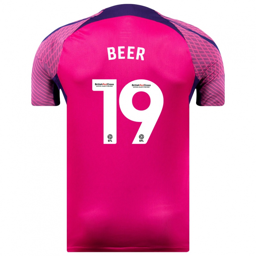 Hombre Camiseta Megan Beer #19 Morado 2ª Equipación 2023/24 La Camisa