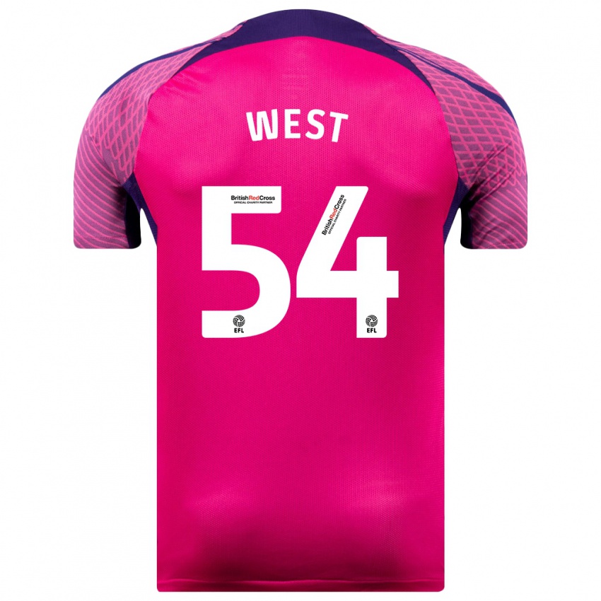 Hombre Camiseta Ella West #54 Morado 2ª Equipación 2023/24 La Camisa