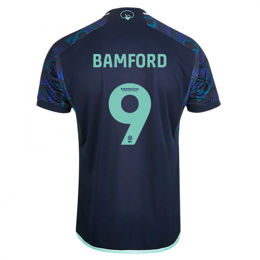 Hombre Camiseta Patrick Bamford #9 Azul 2ª Equipación 2023/24 La Camisa