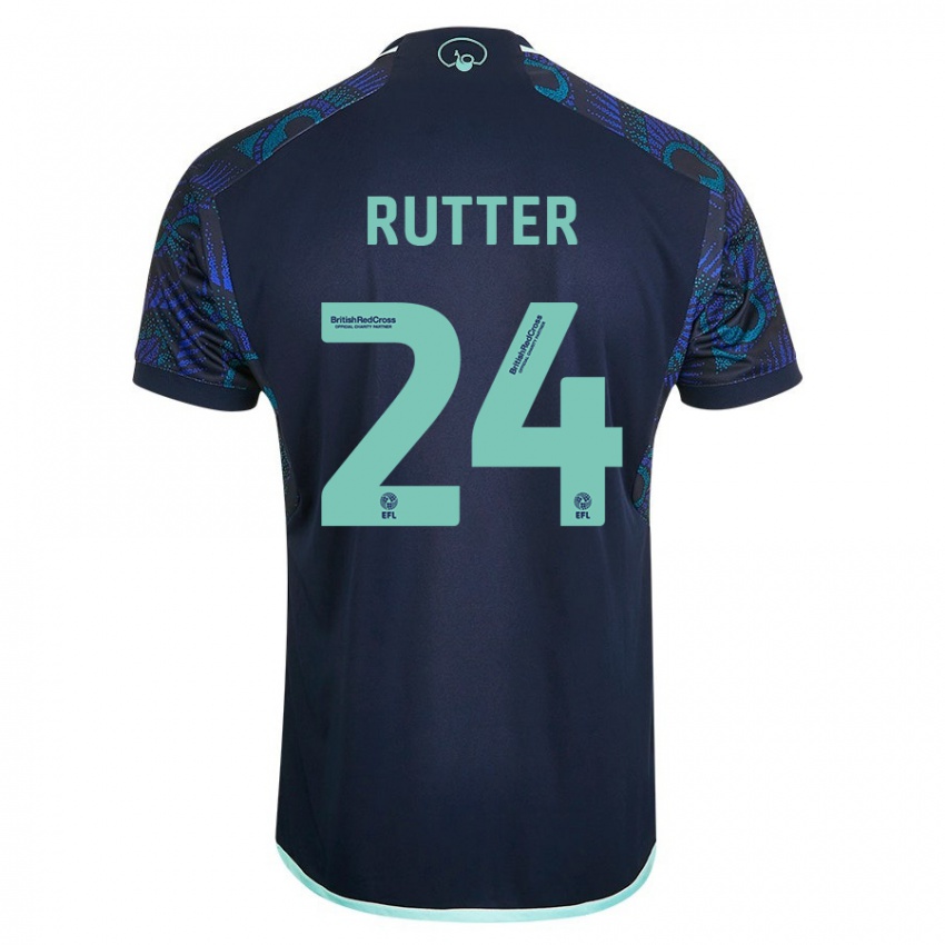 Hombre Camiseta Georginio Rutter #24 Azul 2ª Equipación 2023/24 La Camisa