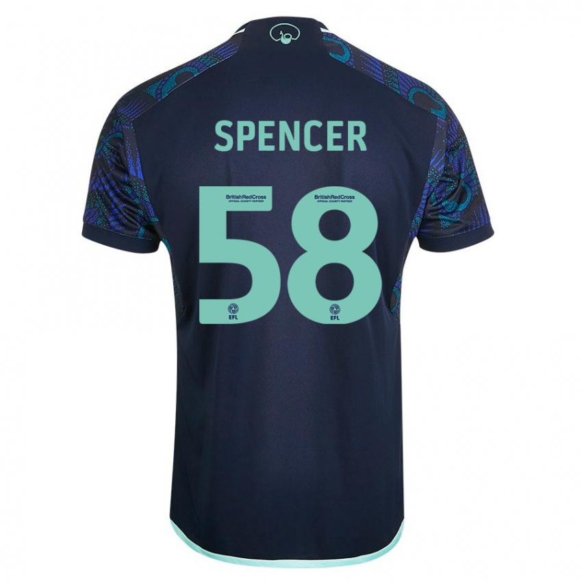 Hombre Camiseta Morten Spencer #58 Azul 2ª Equipación 2023/24 La Camisa