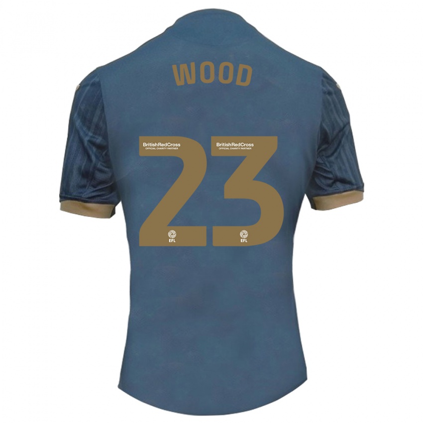 Hombre Camiseta Nathan Wood #23 Verde Azulado Oscuro 2ª Equipación 2023/24 La Camisa