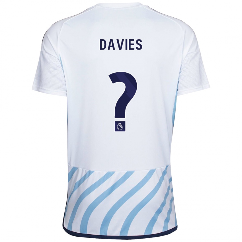 Hombre Camiseta Isaac Davies #0 Blanco Azul 2ª Equipación 2023/24 La Camisa