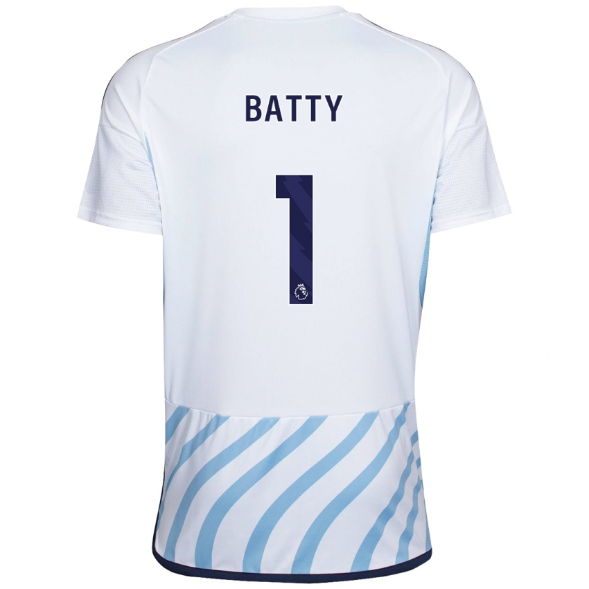 Hombre Camiseta Emily Batty #1 Blanco Azul 2ª Equipación 2023/24 La Camisa