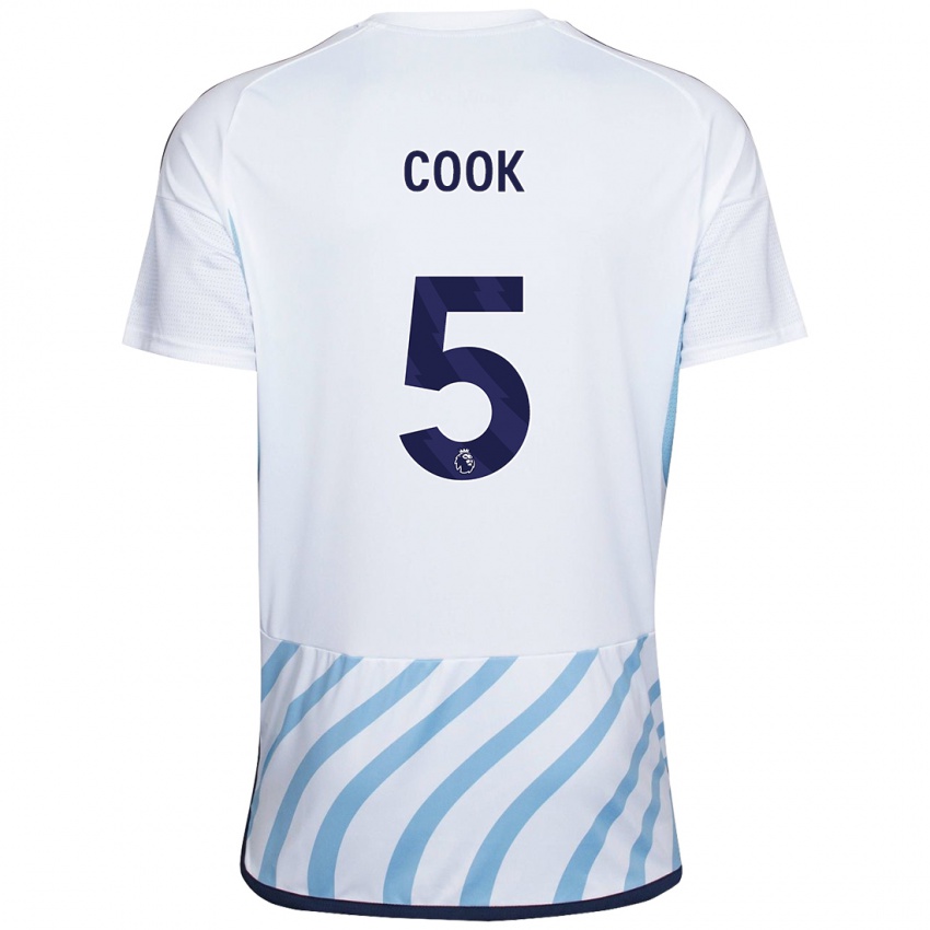 Hombre Camiseta Olivia Cook #5 Blanco Azul 2ª Equipación 2023/24 La Camisa