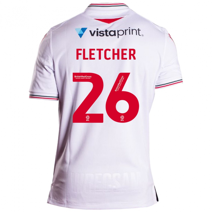 Hombre Camiseta Steven Fletcher #26 Blanco 2ª Equipación 2023/24 La Camisa