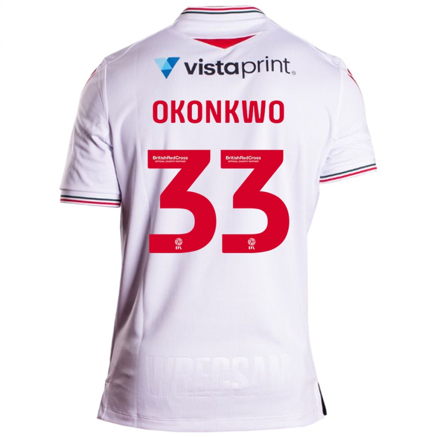 Hombre Camiseta Arthur Okonkwo #33 Blanco 2ª Equipación 2023/24 La Camisa