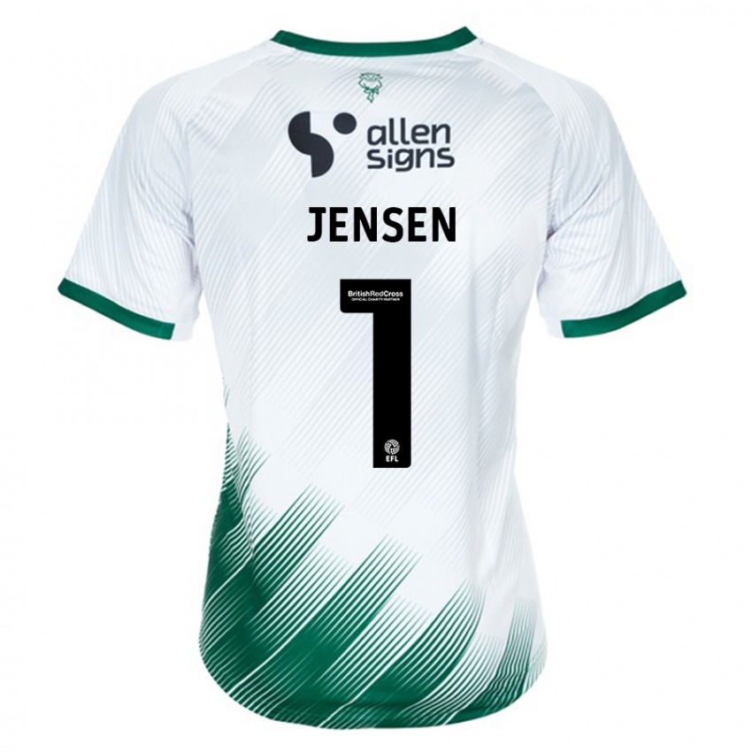 Hombre Camiseta Lukas Jensen #1 Blanco 2ª Equipación 2023/24 La Camisa