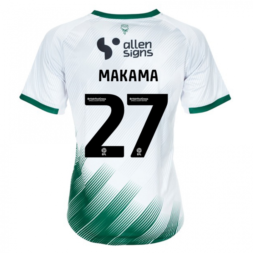 Hombre Camiseta Jovon Makama #27 Blanco 2ª Equipación 2023/24 La Camisa