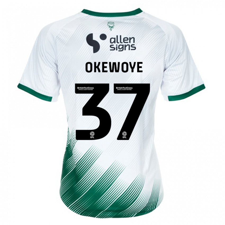 Hombre Camiseta Gbolahan Okewoye #37 Blanco 2ª Equipación 2023/24 La Camisa