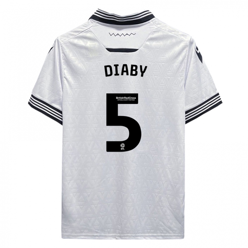 Hombre Camiseta Bambo Diaby #5 Blanco 2ª Equipación 2023/24 La Camisa