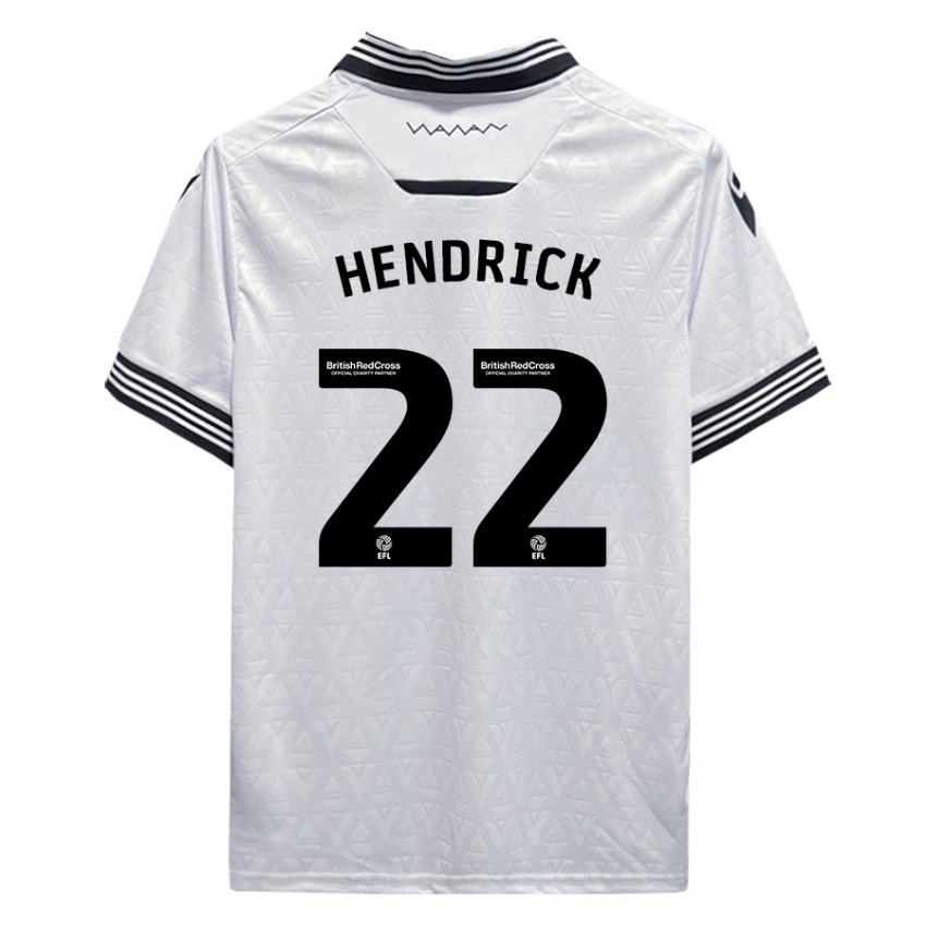 Hombre Camiseta Jeff Hendrick #22 Blanco 2ª Equipación 2023/24 La Camisa