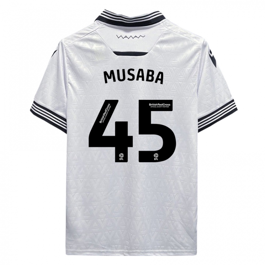 Hombre Camiseta Anthony Musaba #45 Blanco 2ª Equipación 2023/24 La Camisa