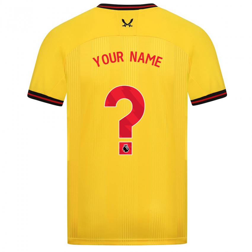 Hombre Camiseta Su Nombre #0 Amarillo 2ª Equipación 2023/24 La Camisa