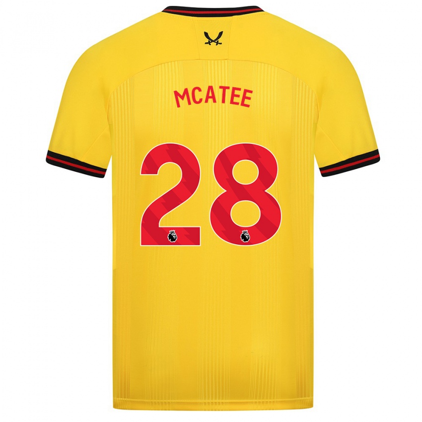 Hombre Camiseta James Mcatee #28 Amarillo 2ª Equipación 2023/24 La Camisa