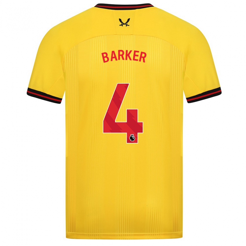 Hombre Camiseta Sophie Barker #4 Amarillo 2ª Equipación 2023/24 La Camisa