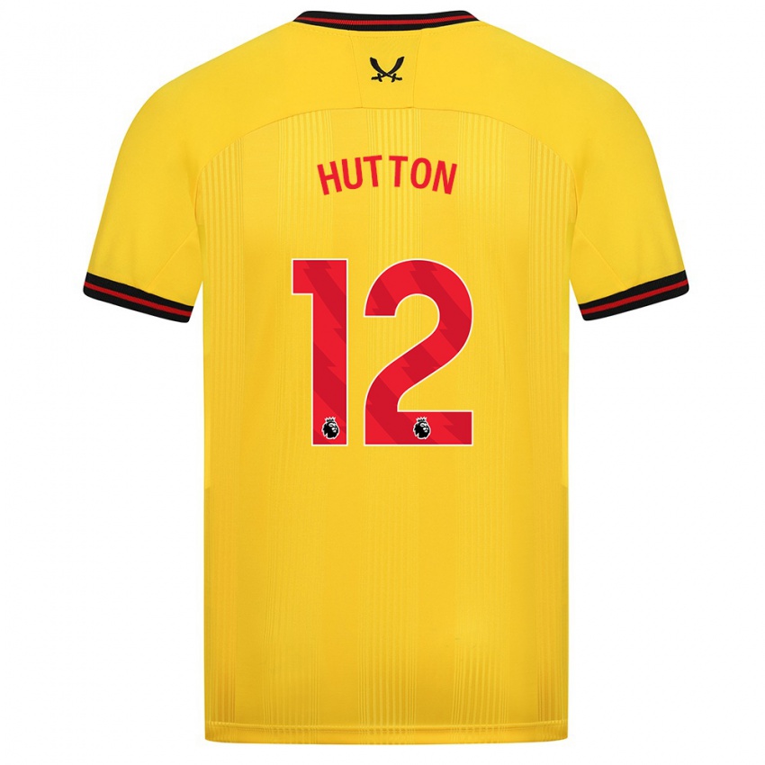 Hombre Camiseta Jodie Hutton #12 Amarillo 2ª Equipación 2023/24 La Camisa