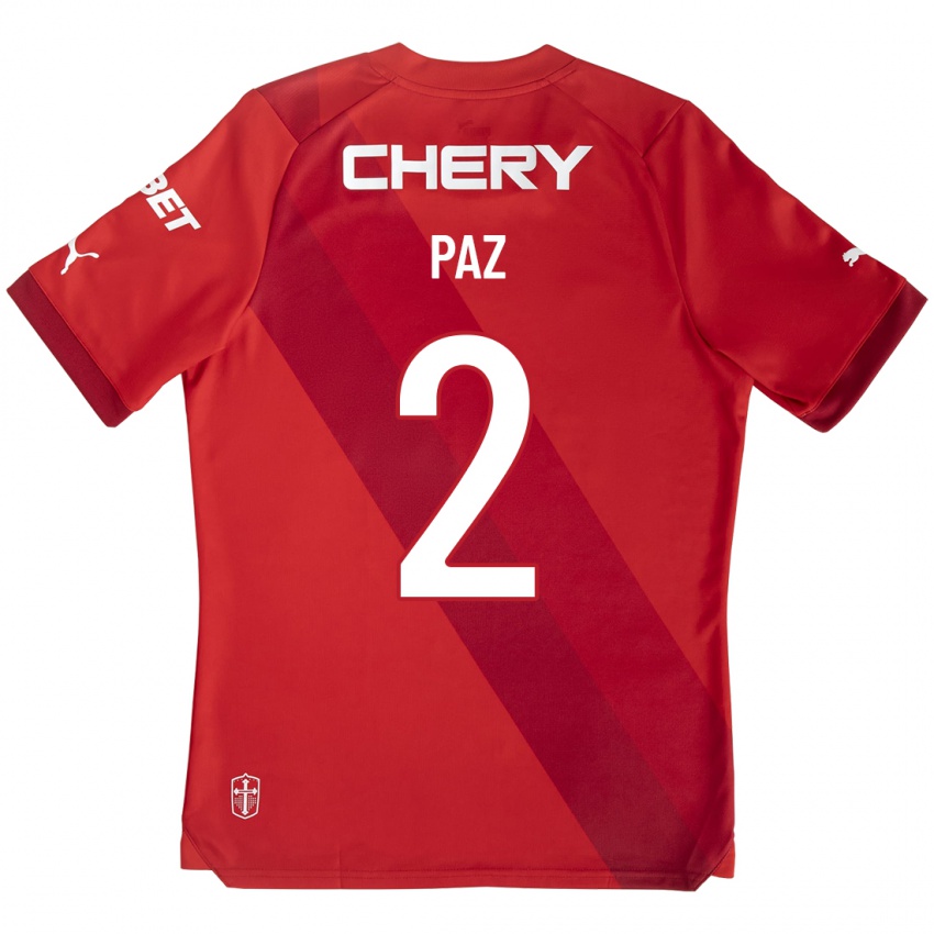 Hombre Camiseta Nehuen Paz #2 Rojo 2ª Equipación 2023/24 La Camisa