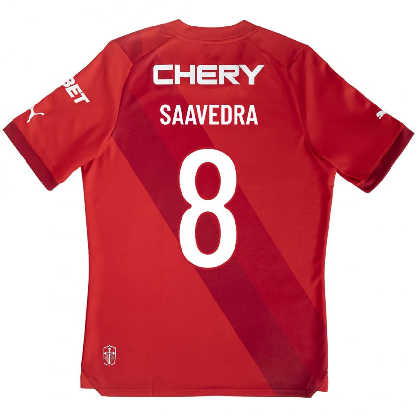 Hombre Camiseta Ignacio Saavedra #8 Rojo 2ª Equipación 2023/24 La Camisa