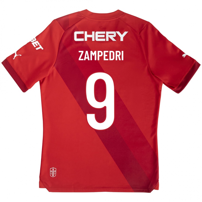 Hombre Camiseta Fernando Zampedri #9 Rojo 2ª Equipación 2023/24 La Camisa
