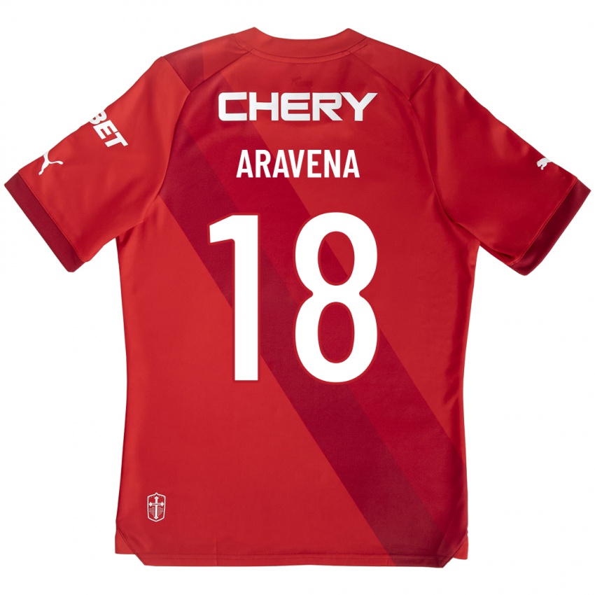 Hombre Camiseta Alexander Aravena #18 Rojo 2ª Equipación 2023/24 La Camisa
