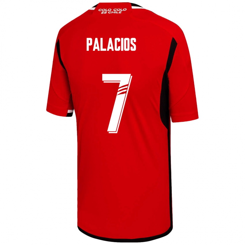 Hombre Camiseta Carlos Palacios #7 Rojo 2ª Equipación 2023/24 La Camisa
