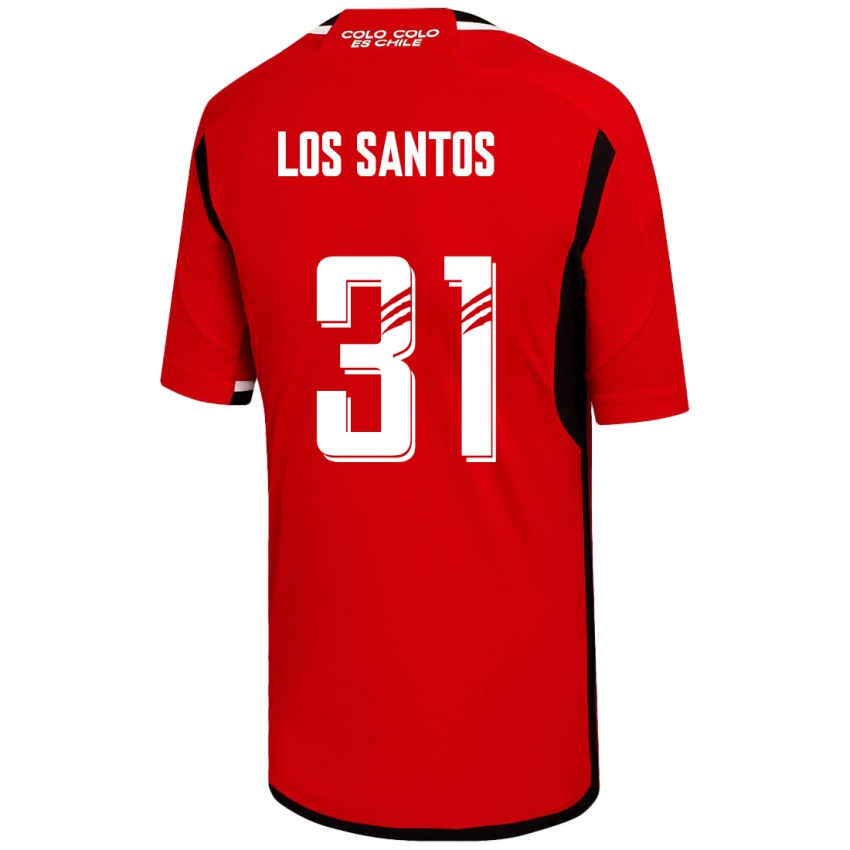 Hombre Camiseta Matías De Los Santos #31 Rojo 2ª Equipación 2023/24 La Camisa