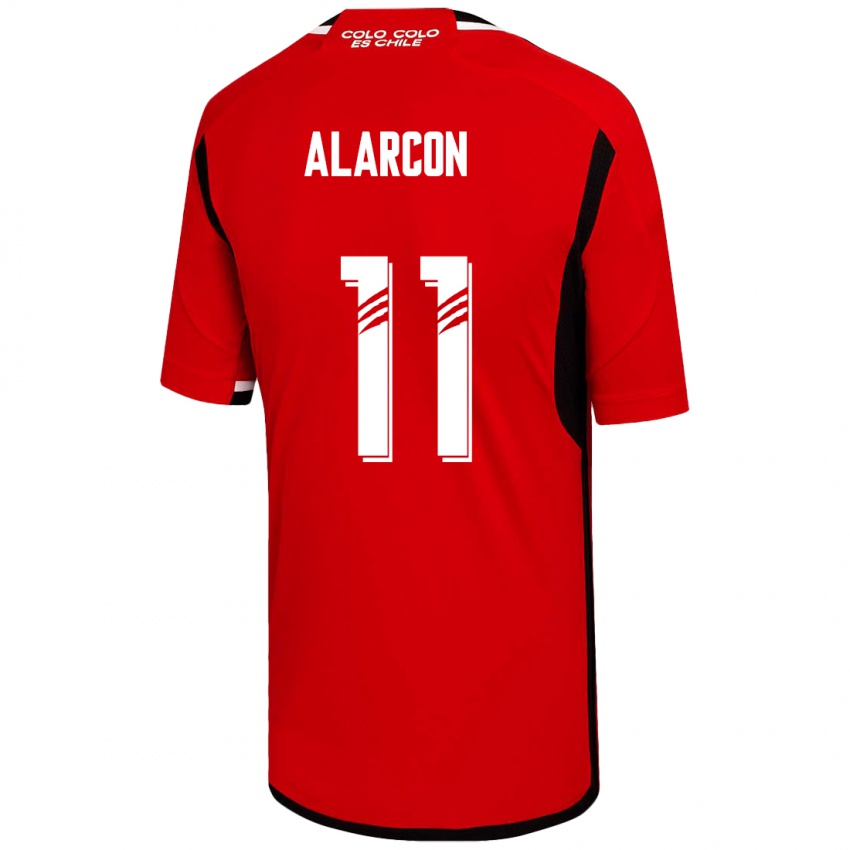 Hombre Camiseta Antonia Alarcón #11 Rojo 2ª Equipación 2023/24 La Camisa