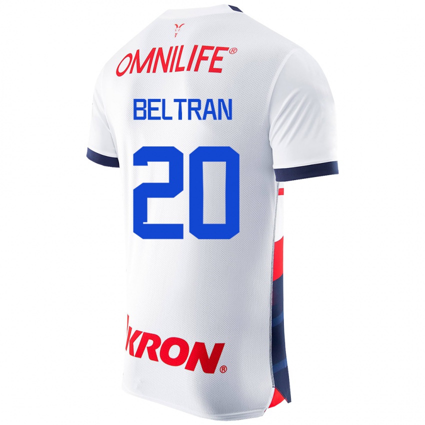 Hombre Camiseta Fernando Beltrán #20 Blanco 2ª Equipación 2023/24 La Camisa