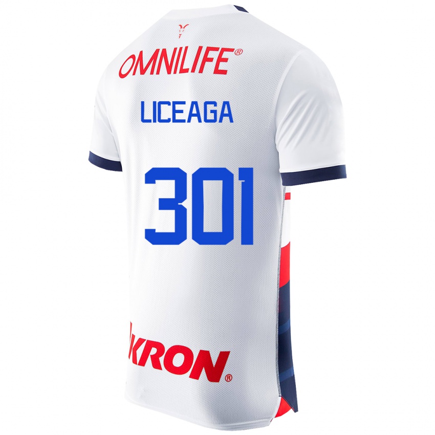 Hombre Camiseta Juan Liceaga #301 Blanco 2ª Equipación 2023/24 La Camisa