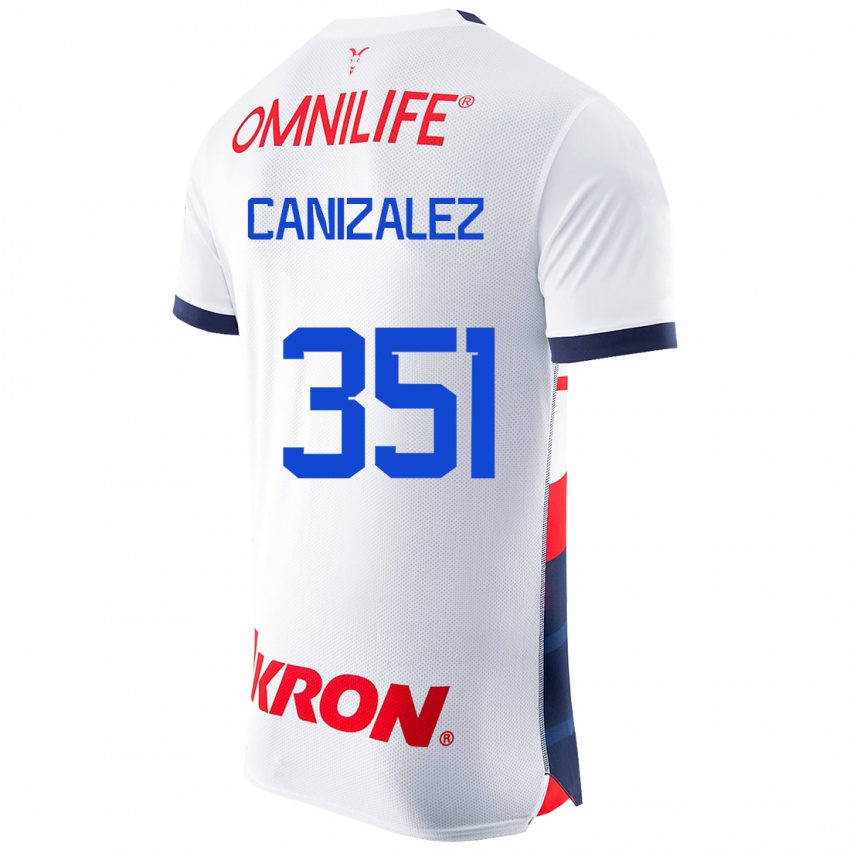 Hombre Camiseta Djorkaeff Canizalez #351 Blanco 2ª Equipación 2023/24 La Camisa