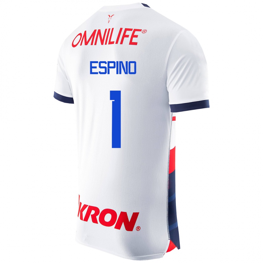 Hombre Camiseta Celeste Espino #1 Blanco 2ª Equipación 2023/24 La Camisa