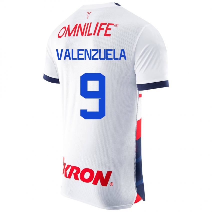 Hombre Camiseta Gabriela Valenzuela #9 Blanco 2ª Equipación 2023/24 La Camisa