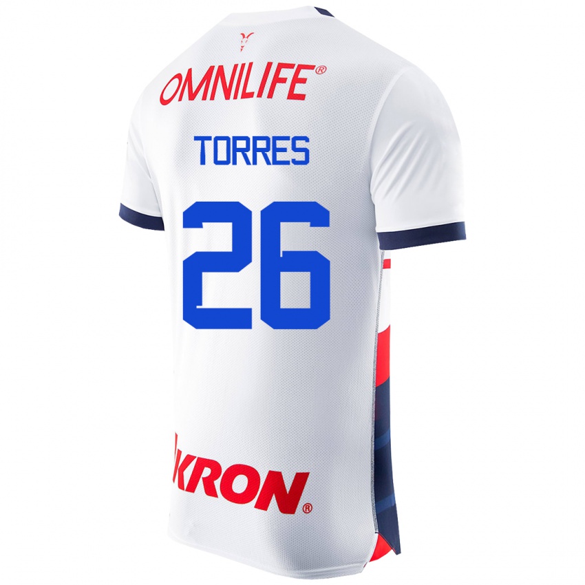 Hombre Camiseta Araceli Torres #26 Blanco 2ª Equipación 2023/24 La Camisa