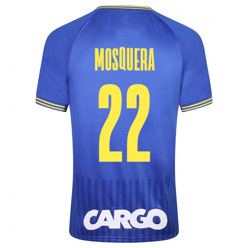 Hombre Camiseta Orlando Mosquera #22 Azul 2ª Equipación 2023/24 La Camisa