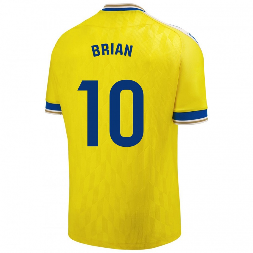 Mujer Camiseta Brian Ocampo #10 Amarillo 1ª Equipación 2023/24 La Camisa