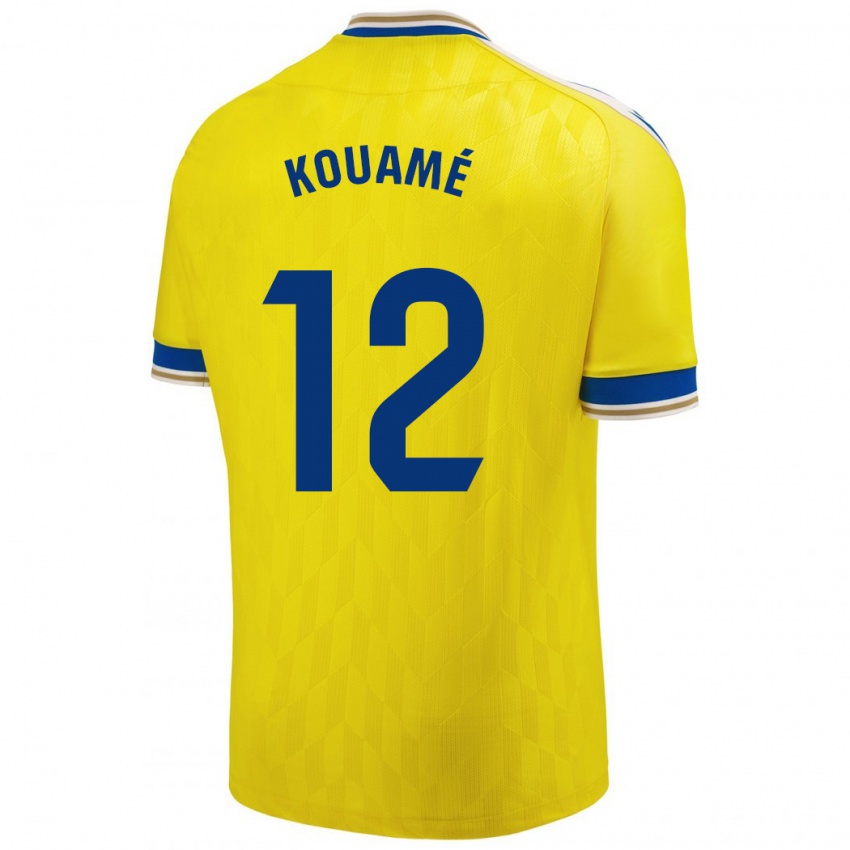 Mujer Camiseta Rominigue Kouamé #12 Amarillo 1ª Equipación 2023/24 La Camisa