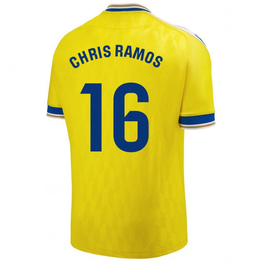 Mujer Camiseta Chris Ramos #16 Amarillo 1ª Equipación 2023/24 La Camisa