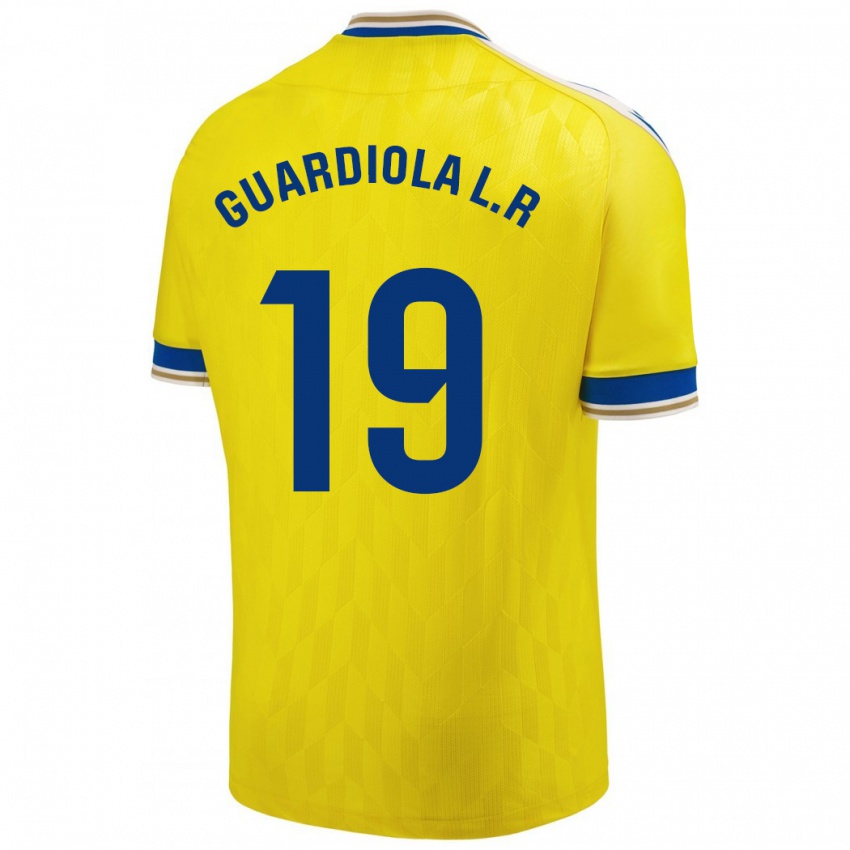 Mujer Camiseta Sergi Guardiola #19 Amarillo 1ª Equipación 2023/24 La Camisa