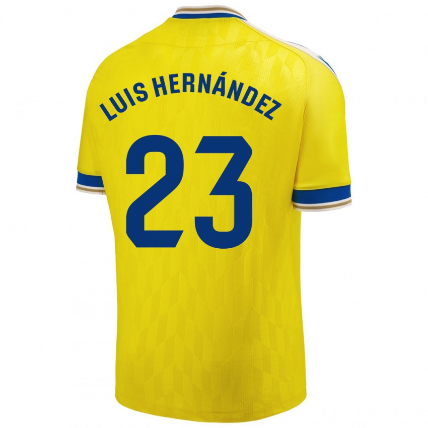 Mujer Camiseta Luis Hernández #23 Amarillo 1ª Equipación 2023/24 La Camisa