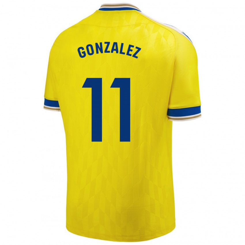 Mujer Camiseta Chus González #11 Amarillo 1ª Equipación 2023/24 La Camisa