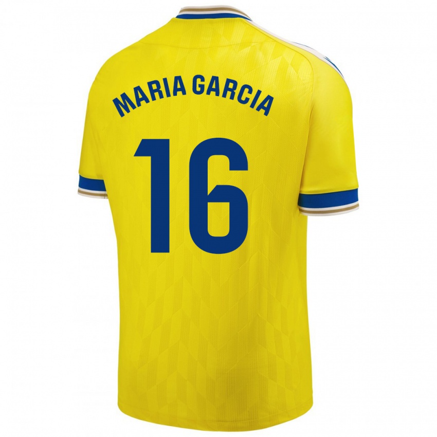 Mujer Camiseta Maria García Fernández #16 Amarillo 1ª Equipación 2023/24 La Camisa