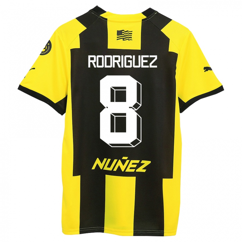 Mujer Camiseta Sebastián Rodríguez #8 Amarillo Negro 1ª Equipación 2023/24 La Camisa