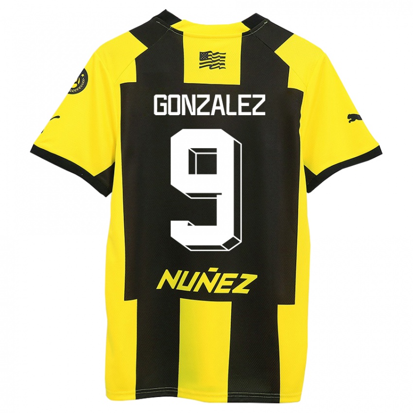 Mujer Camiseta Franco González #9 Amarillo Negro 1ª Equipación 2023/24 La Camisa
