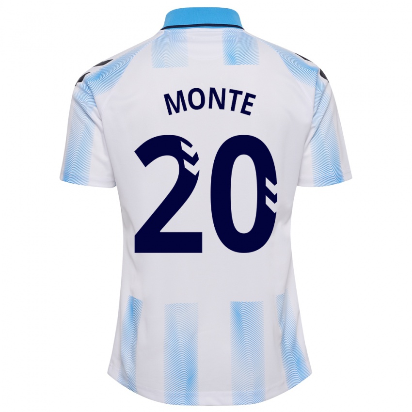 Mujer Camiseta Nélson Monte #20 Blanco Azul 1ª Equipación 2023/24 La Camisa