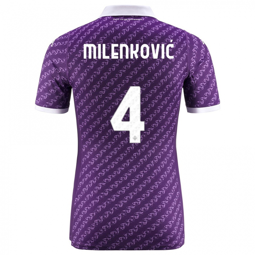 Mujer Camiseta Nikola Milenkovic #4 Violeta 1ª Equipación 2023/24 La Camisa