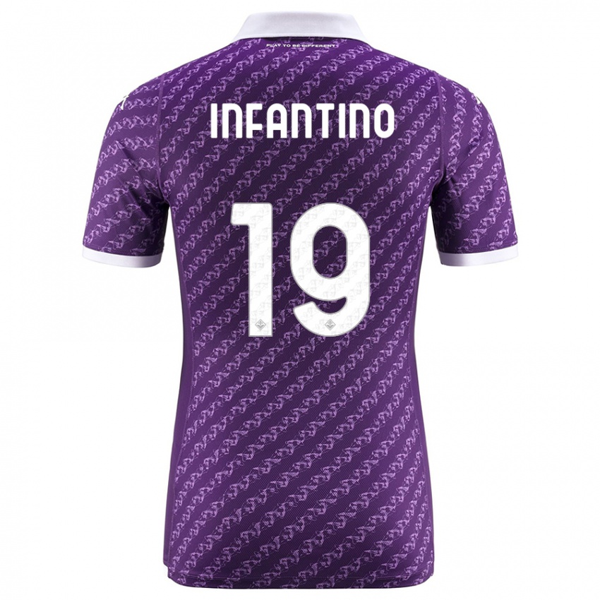 Mujer Camiseta Gino Infantino #19 Violeta 1ª Equipación 2023/24 La Camisa